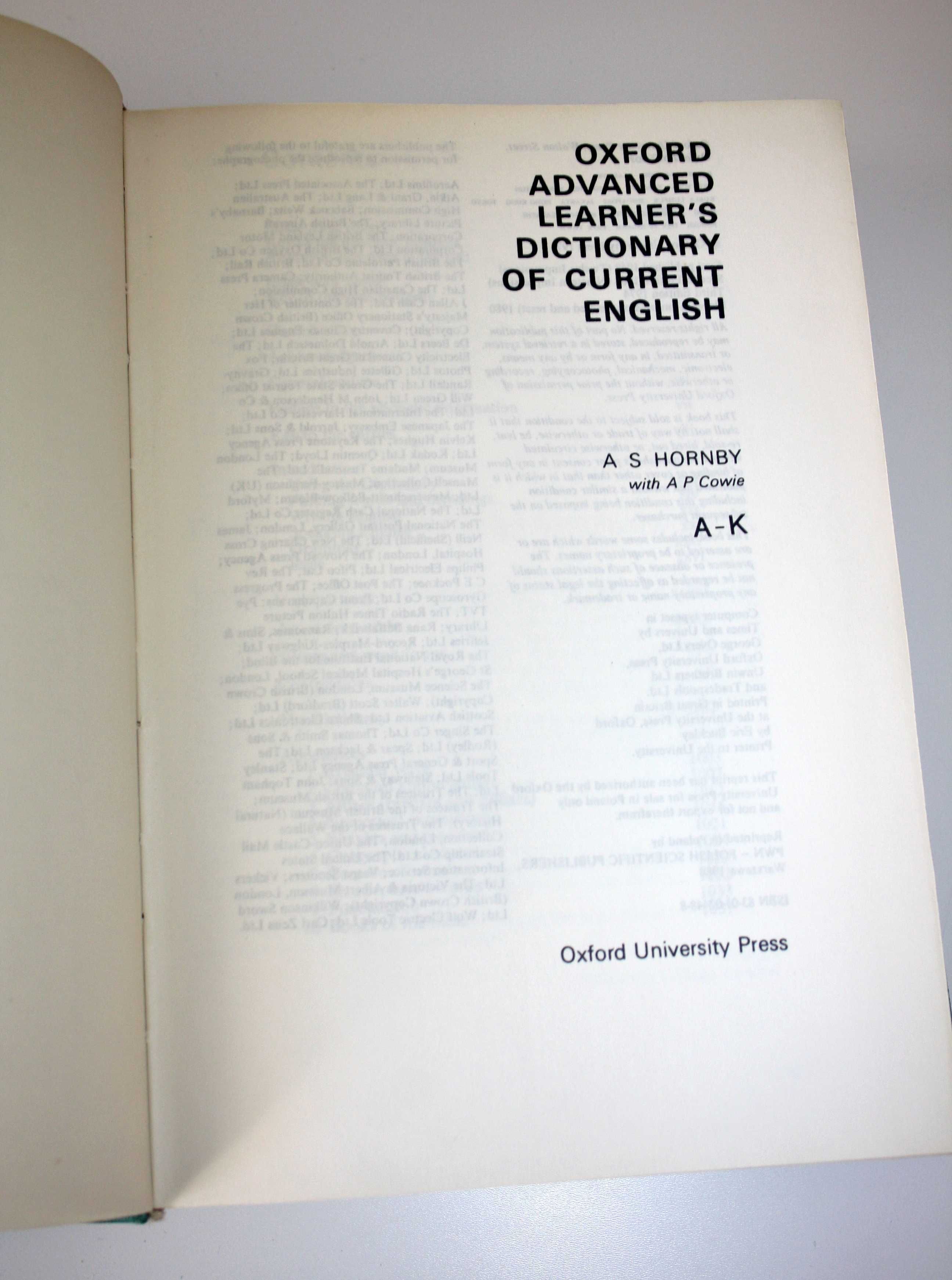 Angielski_Oxford Advanced Learners Dictionary_dla zaawansowanych_2 t.