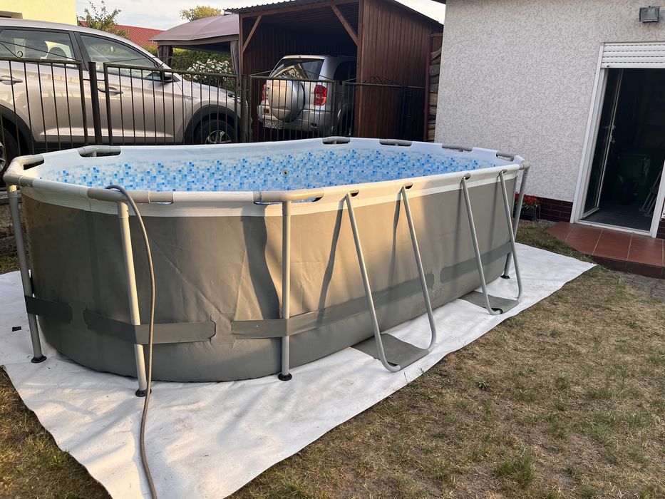 Basen stelażowy 427x250x100cm z pompą piaskową 58497