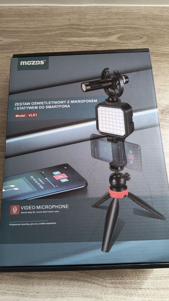 Mozos VLK 1 vlogging kit (mikrofon z lampą)
