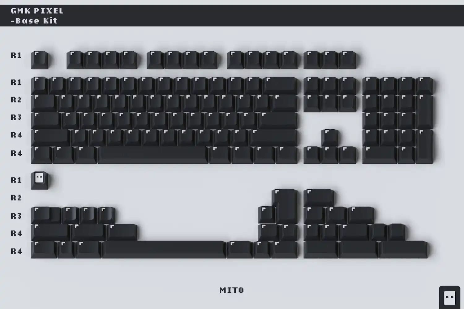 Кейкапи Drop + MiTo GMK PIXEL Base keycap set