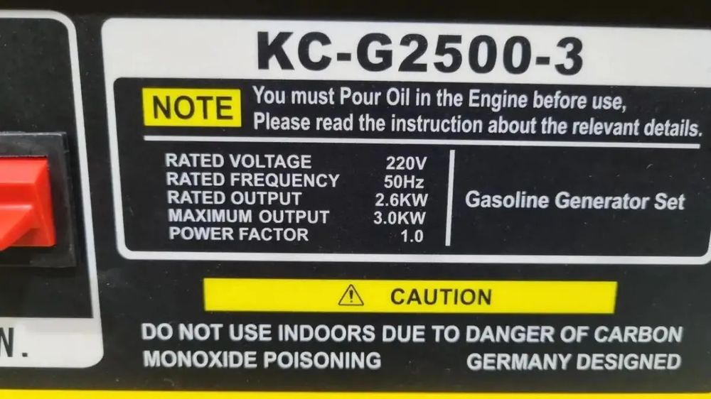 Генератор бензиновый 3 кВт Vogler KC-G2500-3 (220 V)