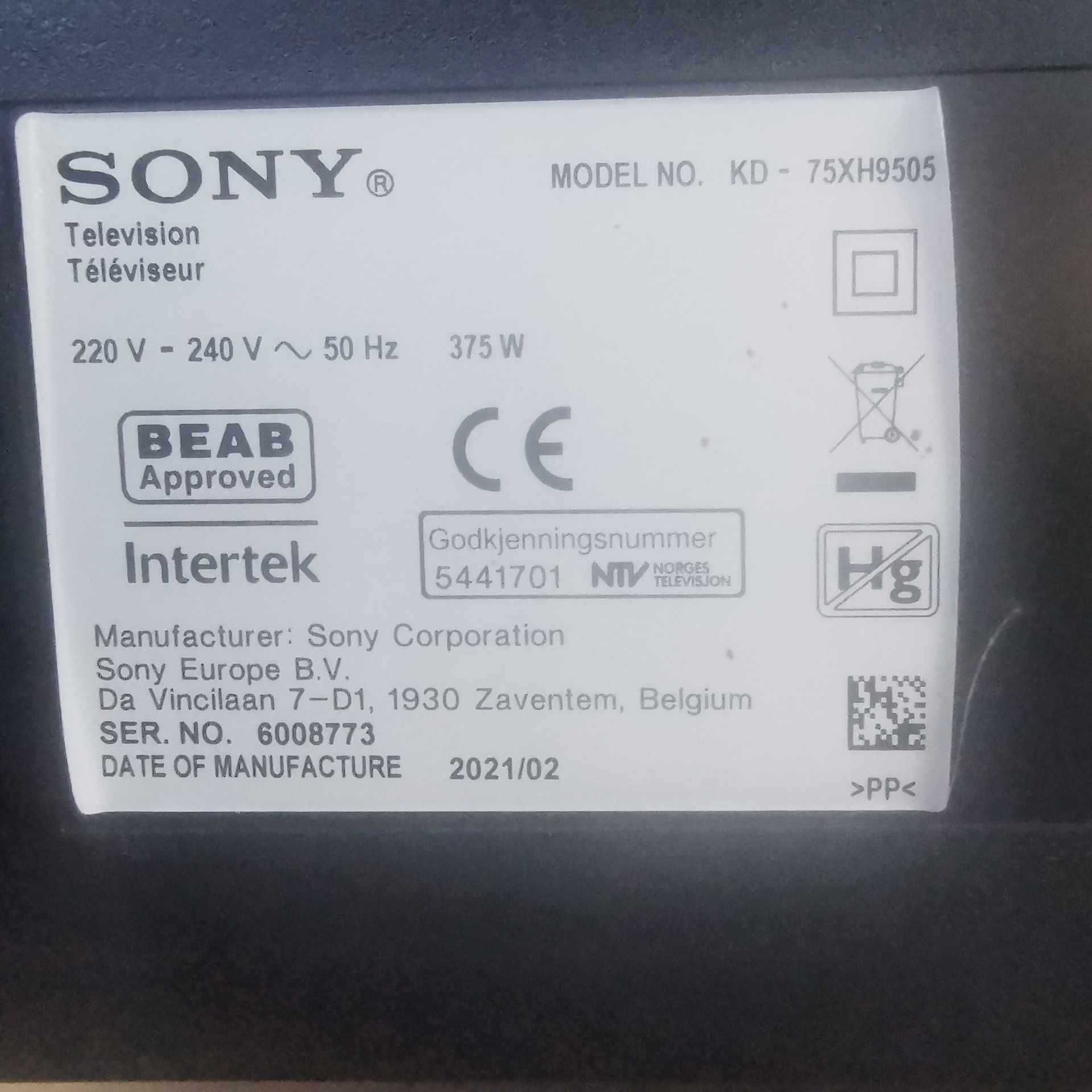 Telewizor Sony Bravia 75 cali XH95 KD-75XH9505
