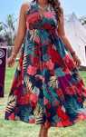 vestido comprido novo floral tamanho grande