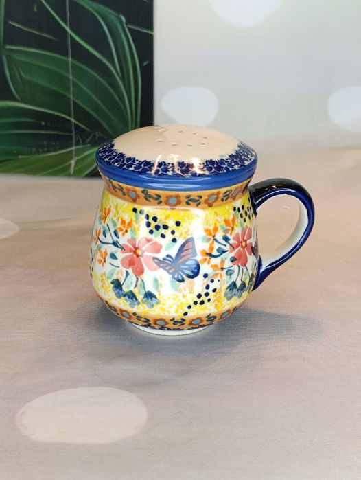 Solniczka kubek ceramika Bolesławiec Super unikat.