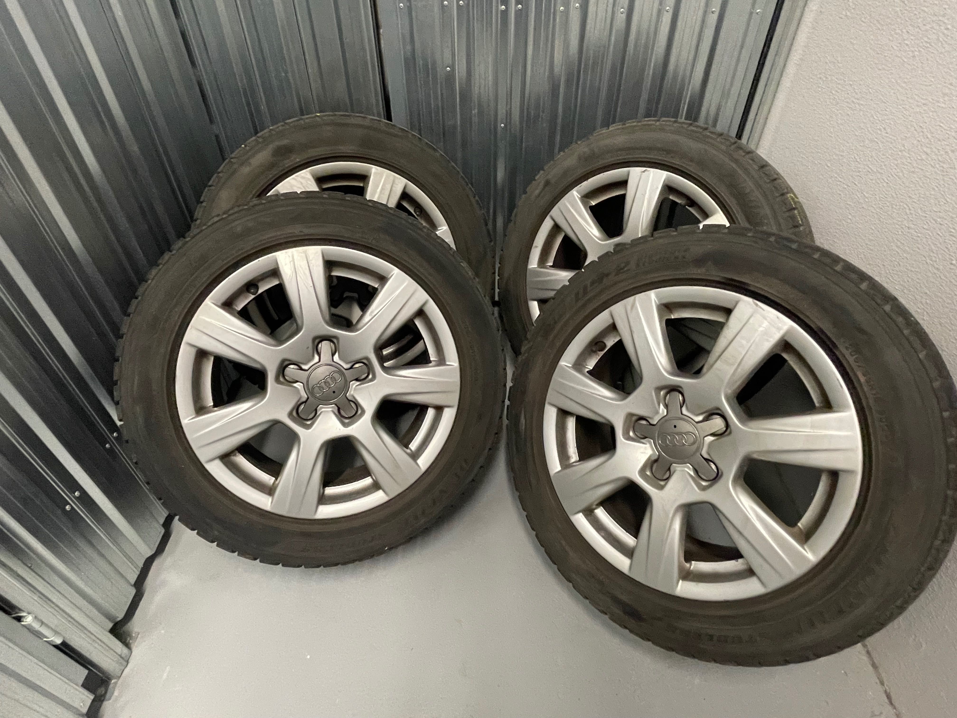 Felgi oryginalne Audi a4b8 7.5J 16H2 ET45 + opony DUNLOP 205/55/16