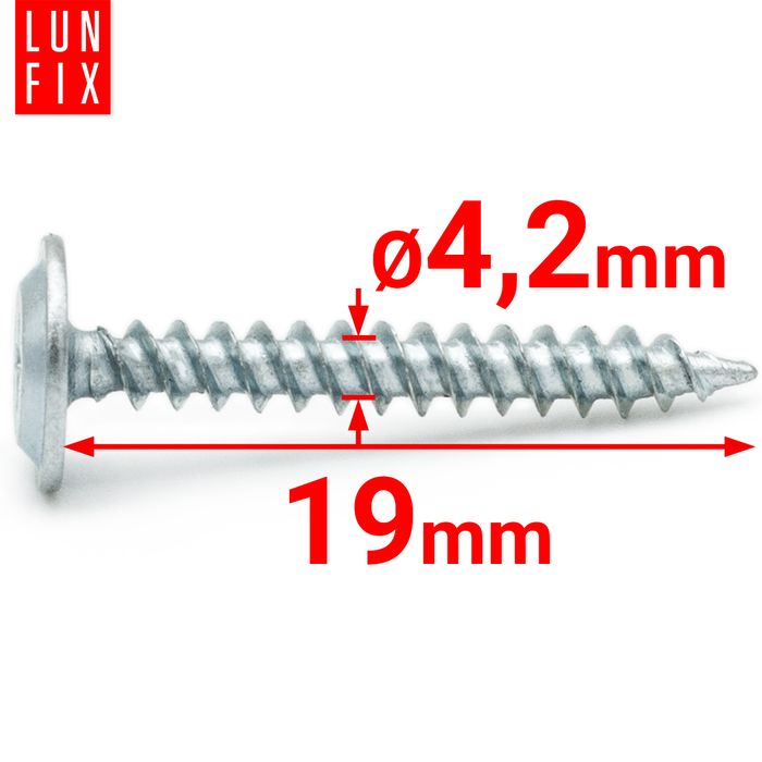 Wkręty do metalu samogwintujące 4.2x19mm podkładowe 1000szt.