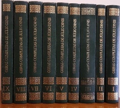 Obras Completas de JÚLIO DINIS – 9 volumes encadernados