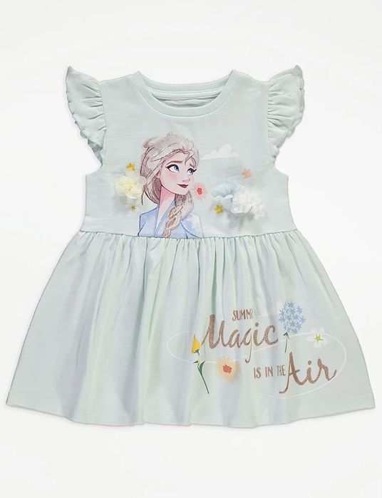 116 122 George Elsa Disney Frozen bawełniana sukienka princess miętowa