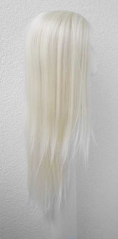 Lace Front długa prosta blond peruka bez grzywki na co dzień cosplay