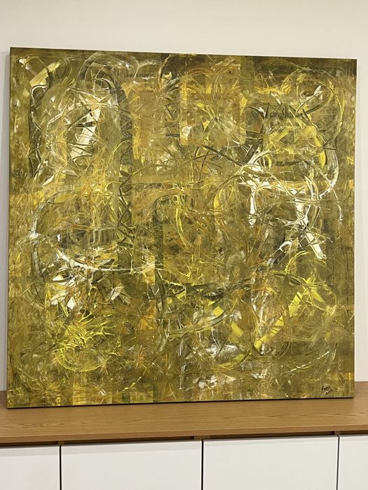 Quadro novo sem moldura pintado em tela com tinta acrilico