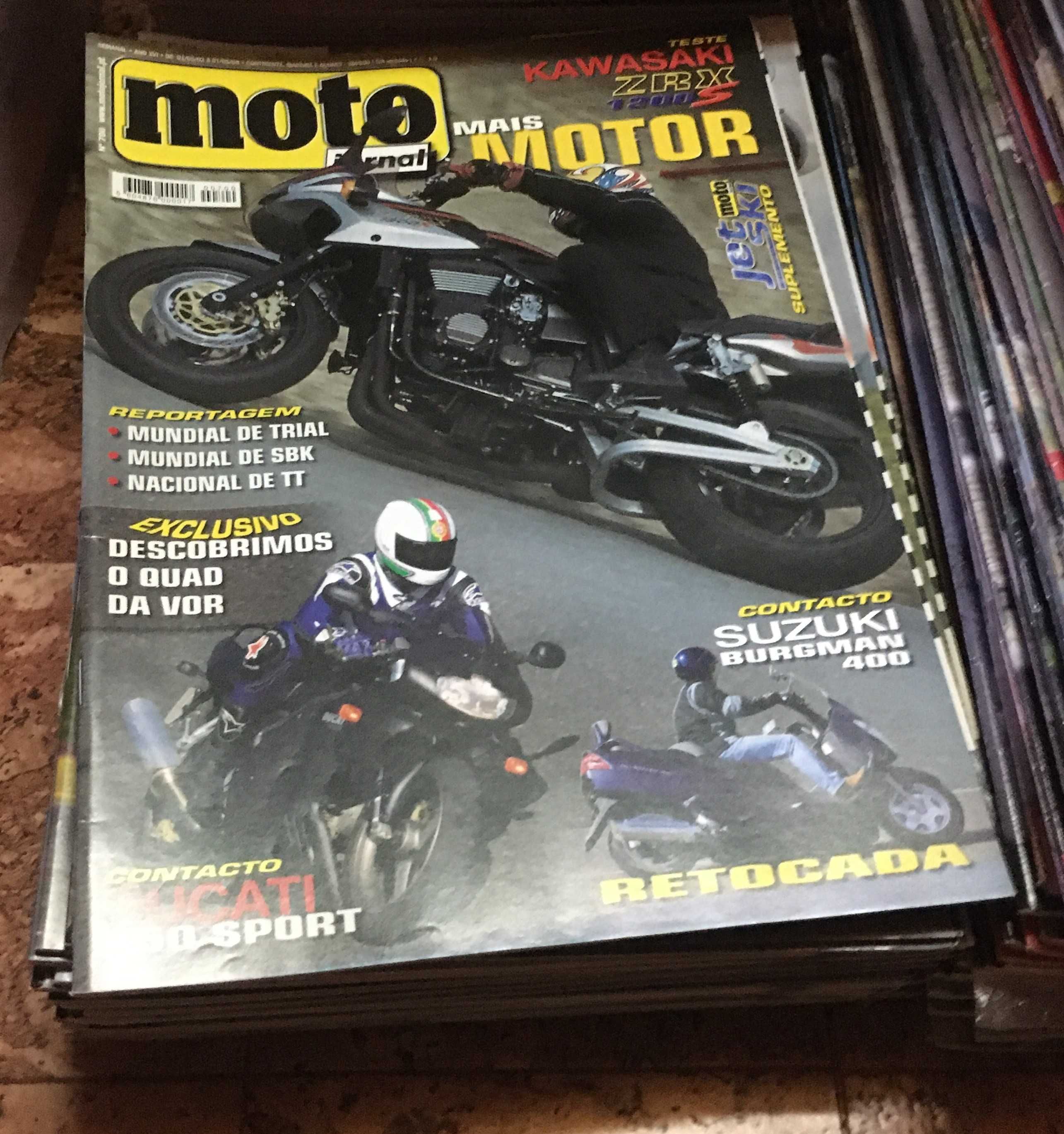 Lote de 334 revistas MotoJornal da década de 1990