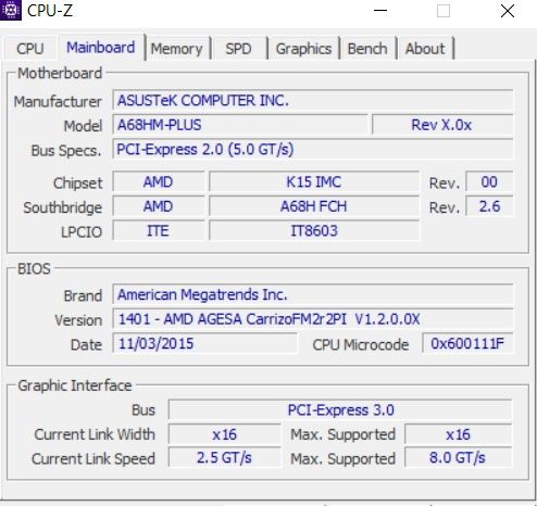 Motherboard ASUS A68HM PLUS