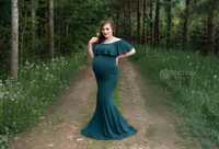 Suknia ciążowa Hiszpanka butelkowa zieleń