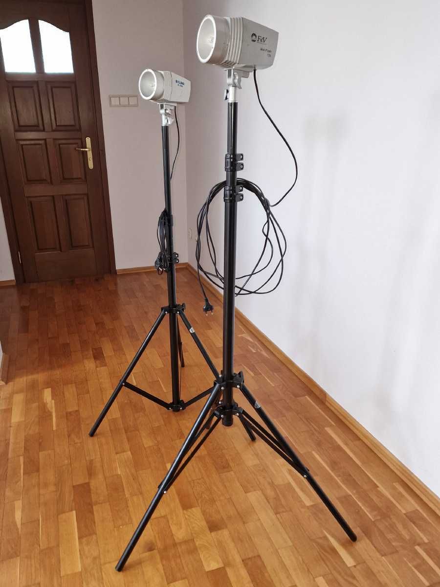 2x Lampa fotograficzna studyjna błyskowa F&V Mini flash 120 +3x Stojak