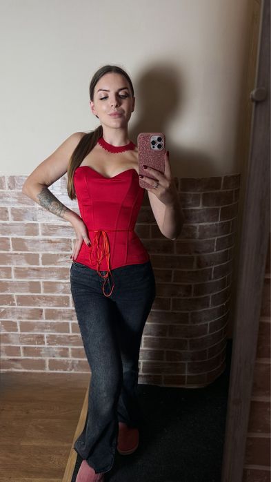 Корсет атласний на шнурівці, корсет сатиновий