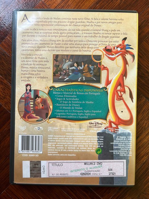 DVD Mulan 2 (2004) DUB PT-PT