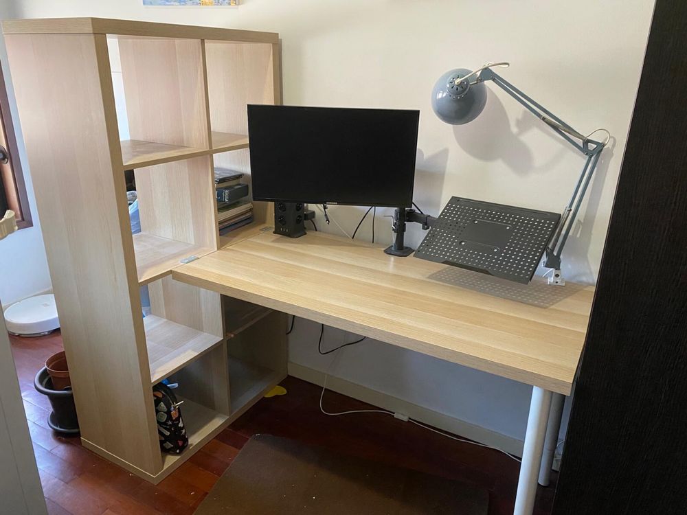 Secretaria + arrumacao kallax  + cadeira escritorio Ikea