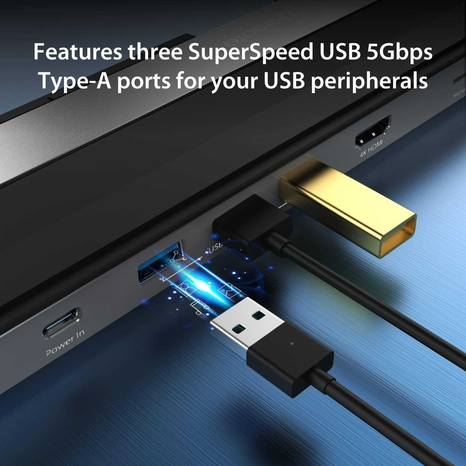 Stacja dokująca USB-C 4K HDMI 4K HDMI, 5 Gbps USB-A MacBook i Windows