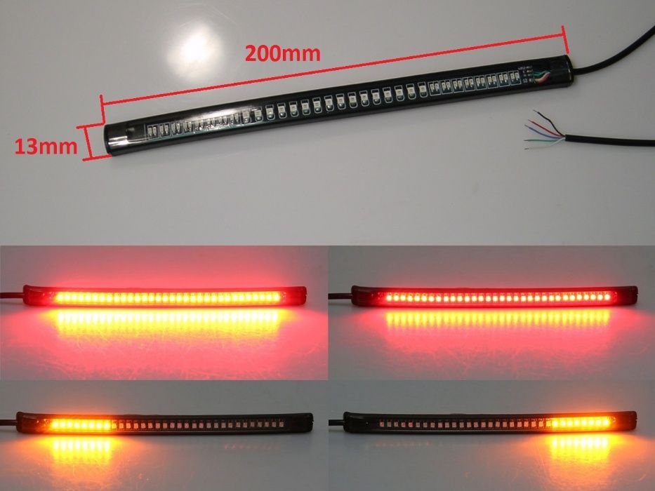 Farolim traseiro LED flexivel com piscas integrados