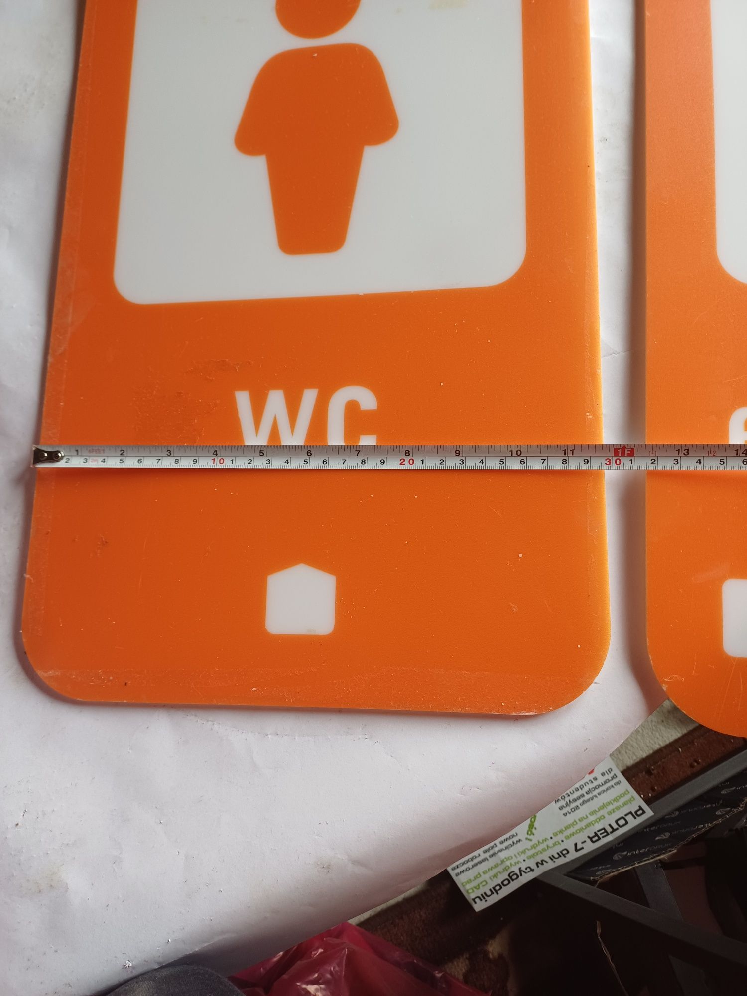 Odblaskowe tablice wc, pracownia komputerowa, plastikowe grube tworzyw
