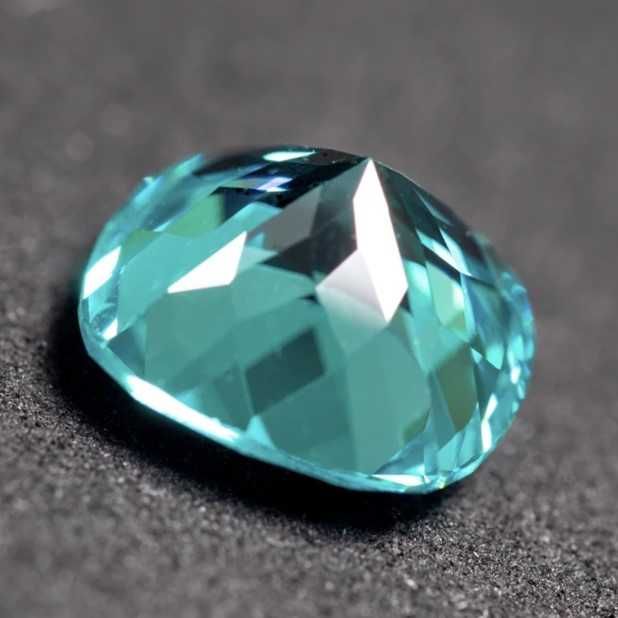 Szafir Naturalny Hodowlany Paraiba 5x5x3,1mm 0,907CT Certyfikat !