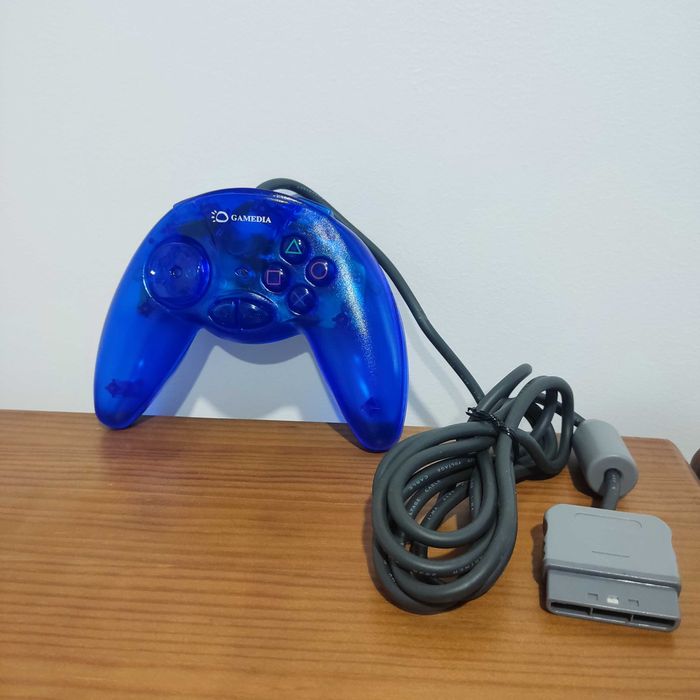 Comando Playstation Standard PSX Joypad Azul Novo em blister