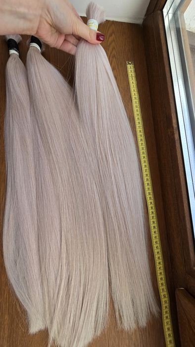 Натуральные детские осветленные волосы для наращивания блонд белые