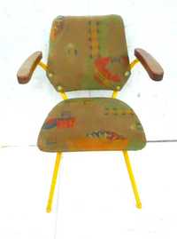 Krzesło/fotel metalowy tapicerowany ,oryginał PRL ,Chróścice k/Opola