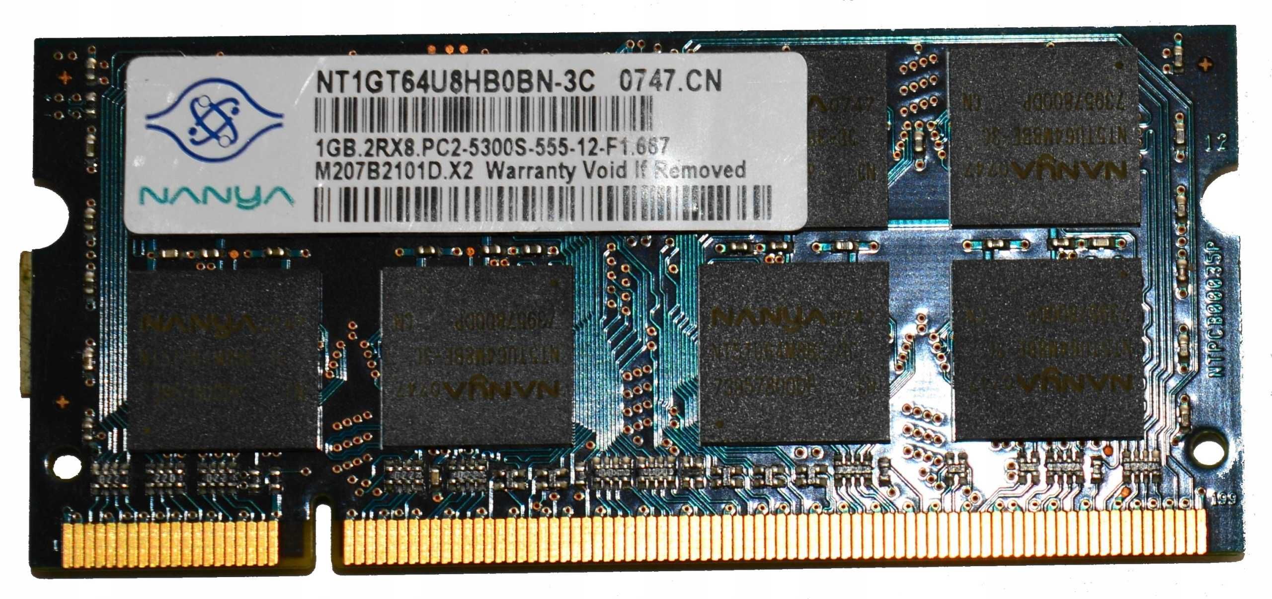 Pamięć ram DDR2 NANYA NT1GT64U8HB0BN-3C 1 GB