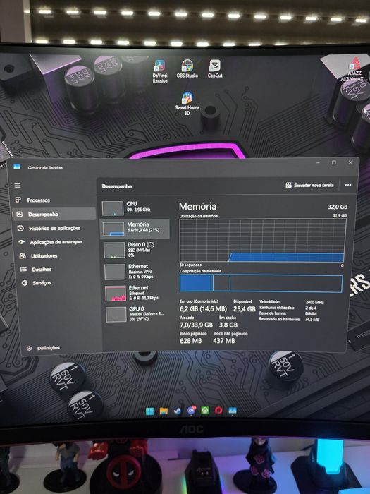 Pc Gamer MSI - rtx 4060 ti - ryzen 7 5700x - 32gb de ram - 1tb ss