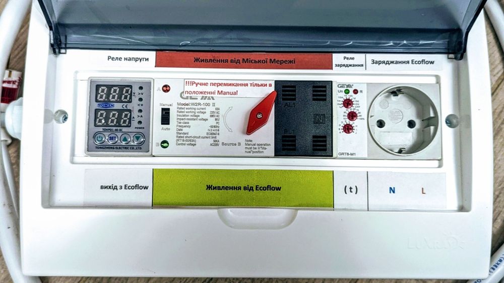 Щит АВР автоматичного вводу підключення EcoFlow, Bluetti, інверторів..