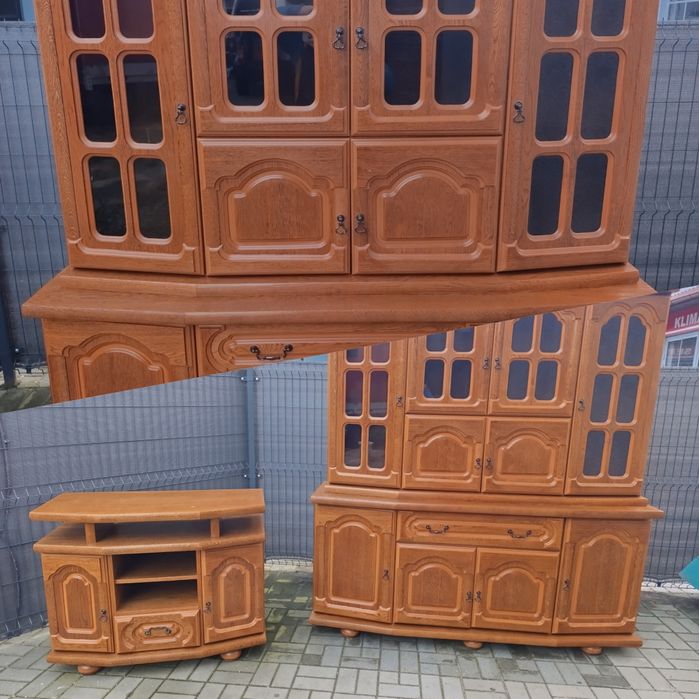 Witryna Dębowa + Stolik RTV* Piękne - Transport