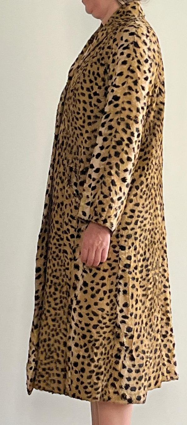 Casaco vintage em pêlo sintético padrão leopardo
