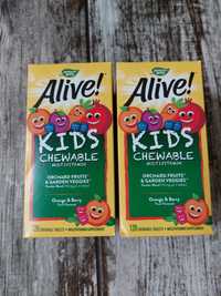 Alive! жувальні мультивітаміни для дітей, зі смаком апельсина та ягід,