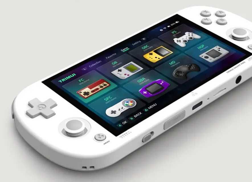 игровая приставка с ретро играми Trimui smart pro White + карта  64GB