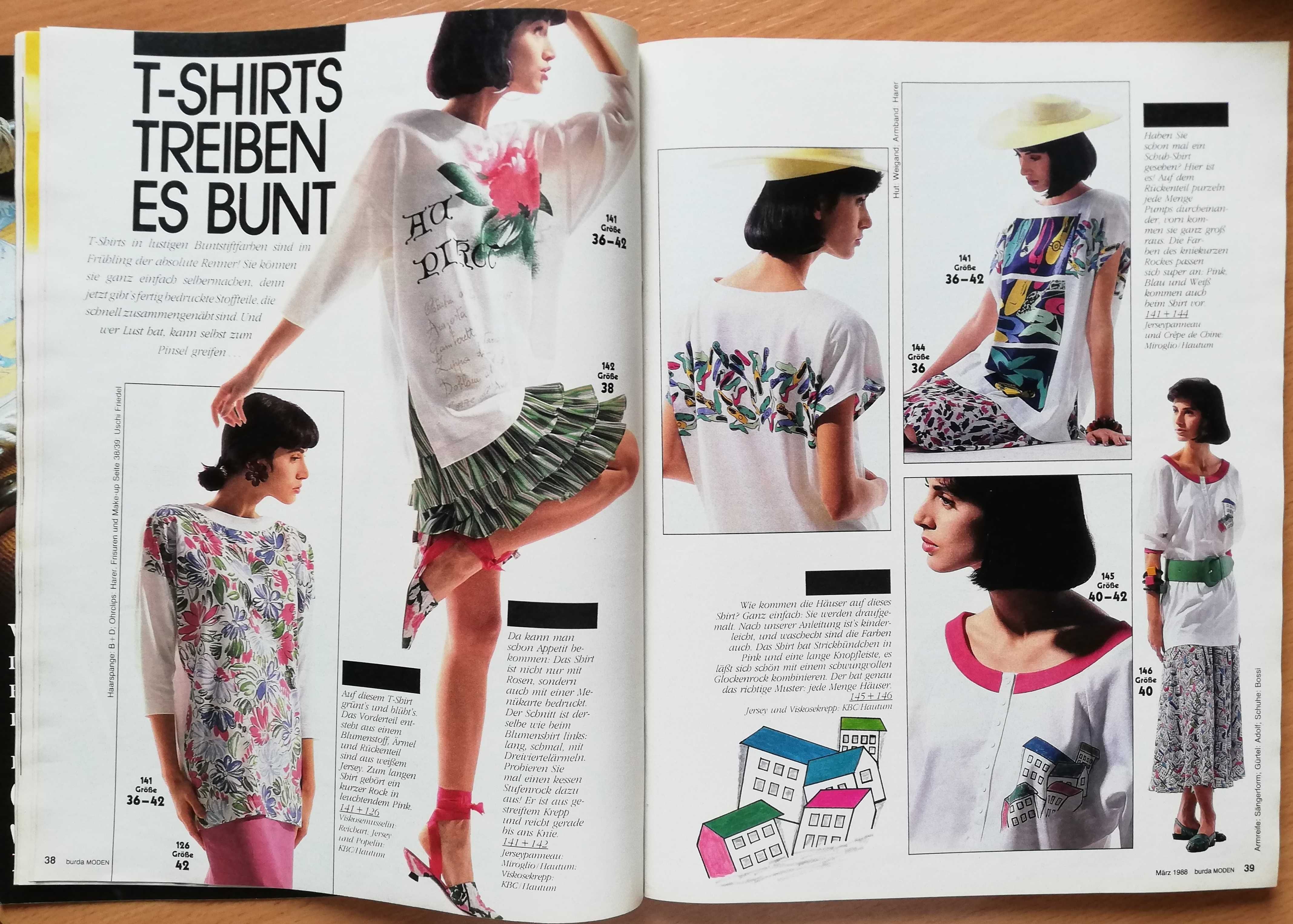 Burda vintage marzec 1988 szycie wykroje moda wiosenna ok 100 wykrojów