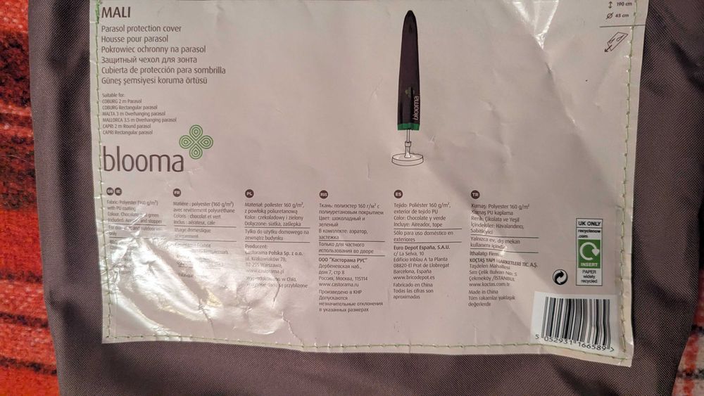 Pokrowiec Na Parasol BLOOMA MALI