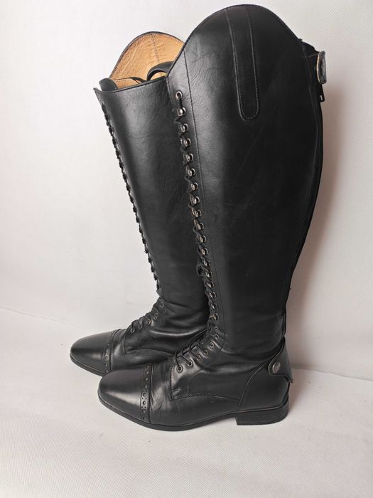 Sznurowane, skórzane oficerki jeździeckie Steeds rozmiar 39 regular