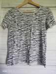 Bawełniana różowa bluzka koszulka z krótkim rękawem t-shirt zebra falb