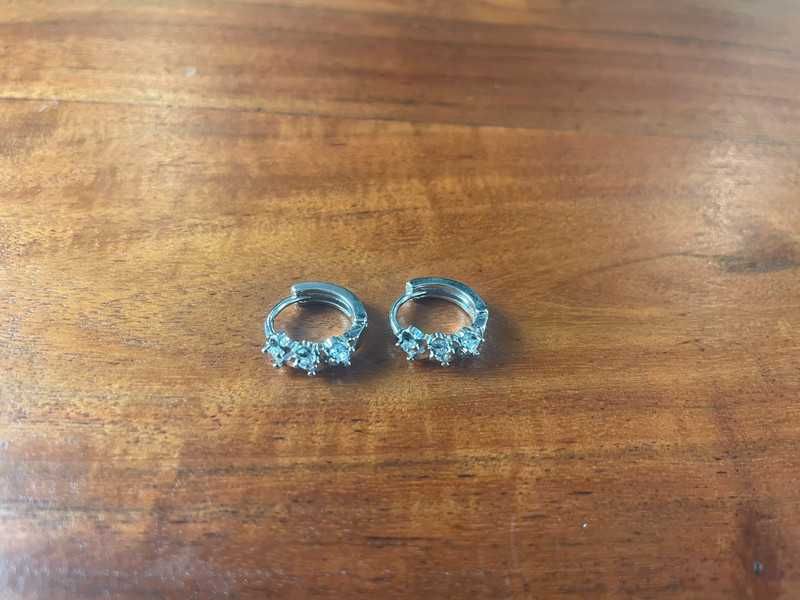 Kolczyki Stylowe Srebro 925 cyrkonia, Świetna Jakość, Nowe