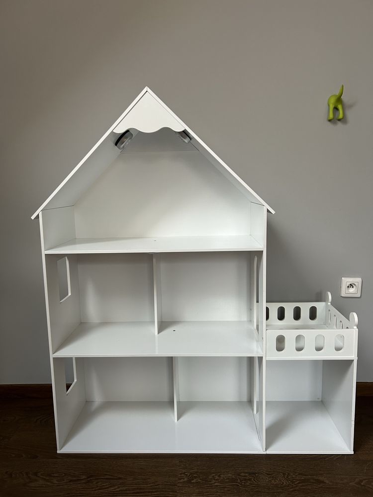 Duży drewniany domek dla lalek, mebelki gratis