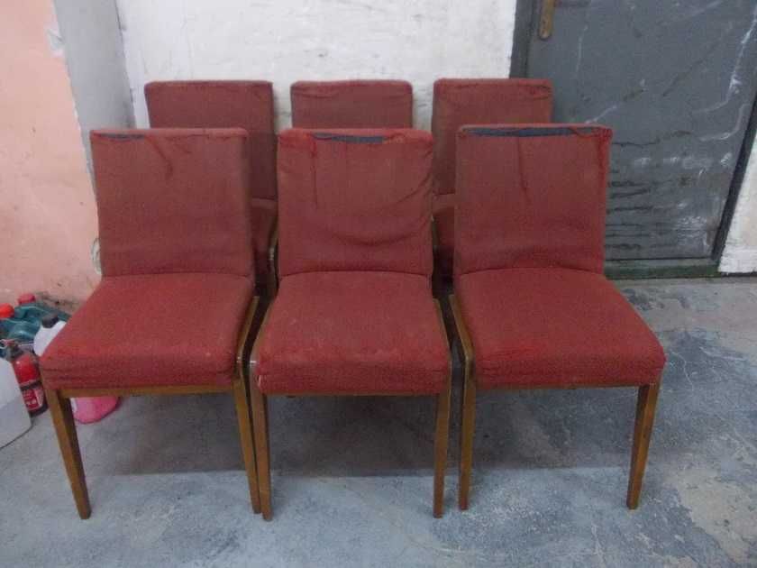 Stare krzesła drewniane AGA PRL vintage 6 szt.