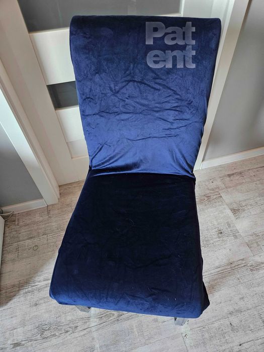 Welurowe pokrowce na krzesła 4 sztuki miękkie granatowe