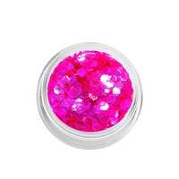 Konfetti płatki hexagonalne holograficzne - róż neon / Bass Cosmetics