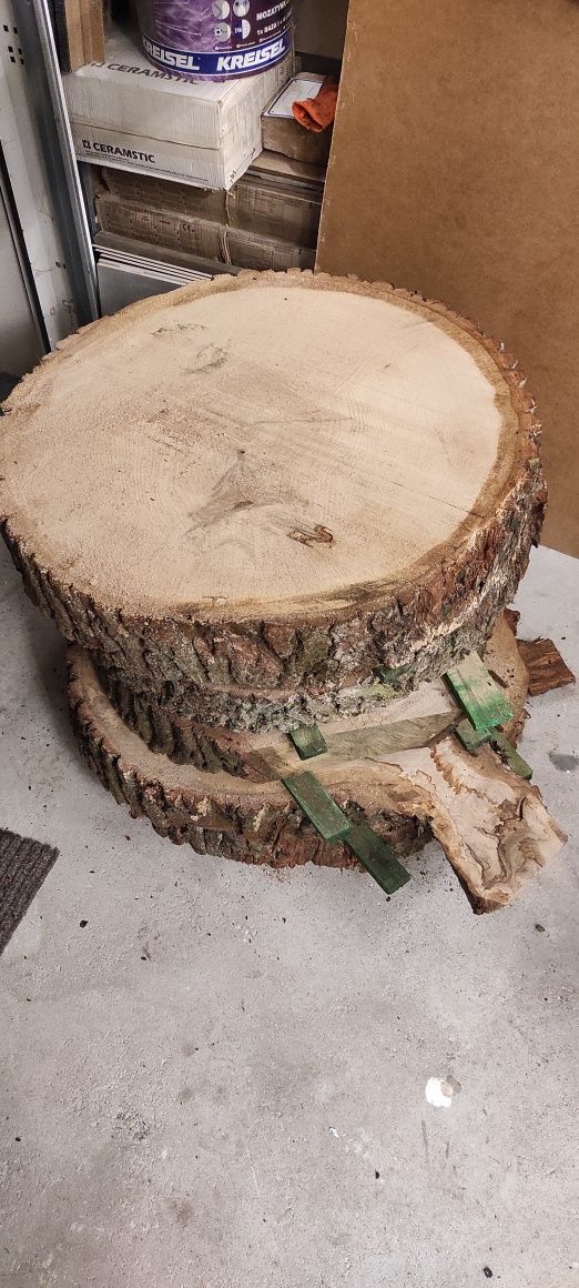 DĘBOWY plaster 70cm gruby blat, stolik.