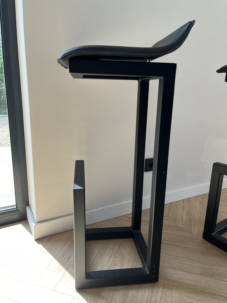 Krzesła barowe 2 szt wys. 80 cm stalowe malowane proszkowo