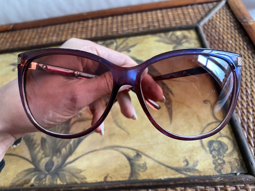Okulary muchy damskie niebiesko fioletowe przeciwsłoneczne
