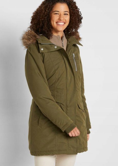 B.P.C parka khaki z futerkiem damska r.36