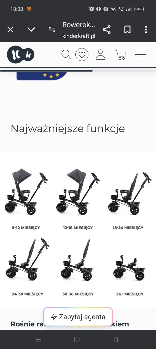 Rowerek/ wózek trójkołowy Kinderkraft