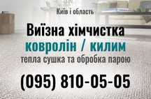 Хімчистка на виїзд: Килимів, Ковроліну. Тепла сушка. Дезінфекція парою